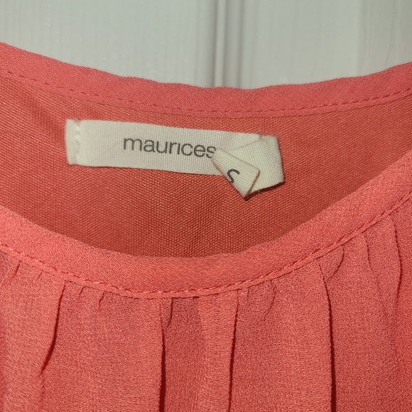 peach colored tiered dress with lace - Picture 5 of 5